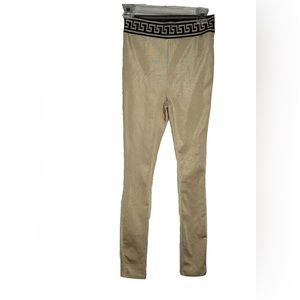 WOW couture . Khaki Gold Bandage Slip Pant Size M Leggings